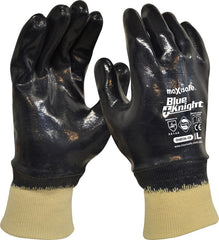 Maxisafe Blue Knight Nitrile Fully Dipped Gloves With Knit Wrist (12 Pairs)