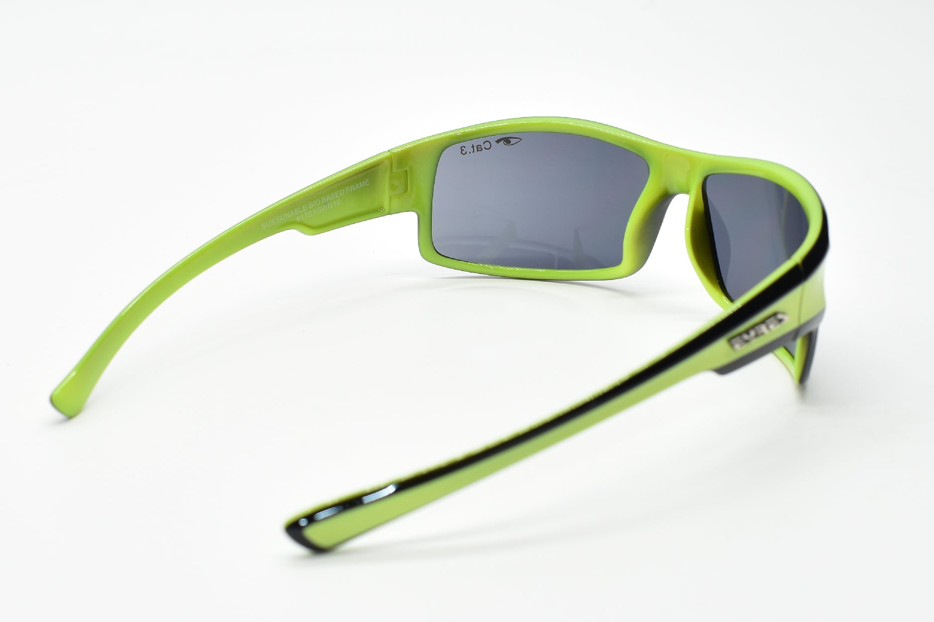 EYRES 4EVER  Shiny Black & Green Frame Grey Lens