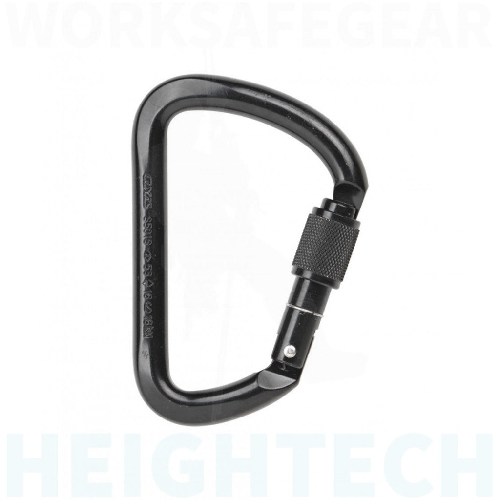 AXIS 53kN Steel Wide D Screwgate Black Carabiner (AXS501SBLK)