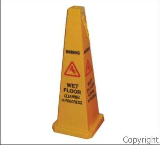 CONE DUO WET FLOOR CLEAN IN PROG YEL 890mm Plastic (CL3)