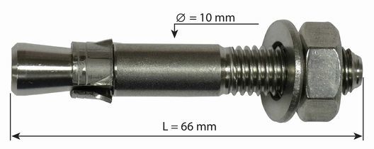 Raumer Hang Fix 10mm x 66mm Stainless steel AISI 316L Expansion Bolt (RAUMER156)