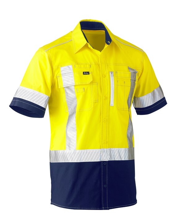 Bisley Flx & Move X Taped Hi Vis Utility Shirt