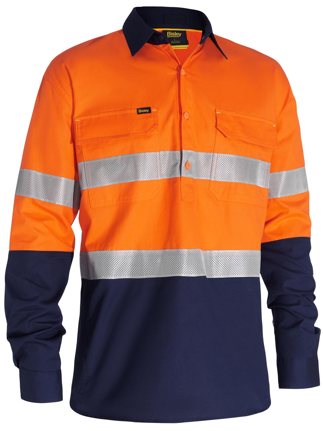Bisley X Airflow Closed Front Taped Hi Vis Ripstop Shirt