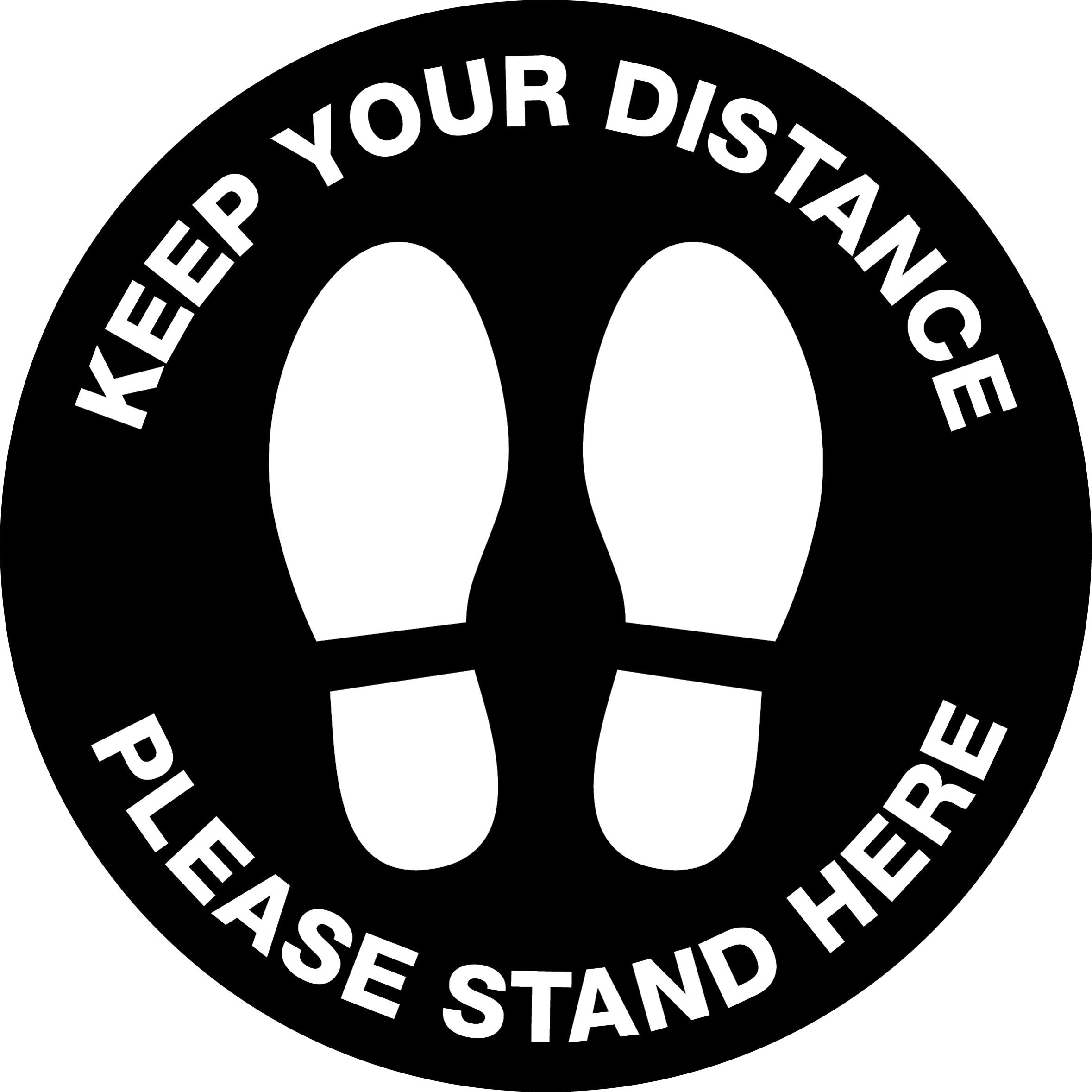 Keep Your Distance Social Distancing Anti Slip Floor Sign 400mm Poly (5911FG)