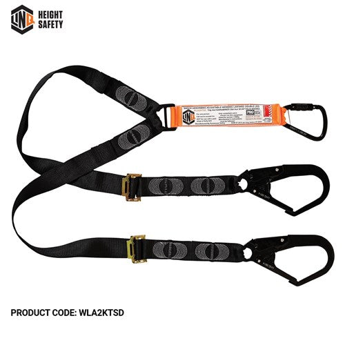 LINQ Elite Double Leg Shock Absorbing 2M Adjustable Lanyard