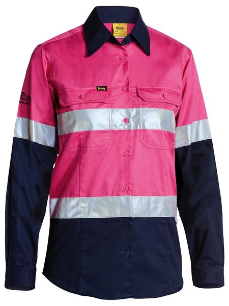 Bisley Women's Taped Hi Vis Cool Lightweight Drill Shirt