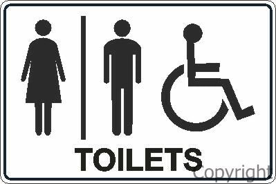 TOILETS LADIES/ MENS / DISABLED 150x225mm Self Stick Vinyl