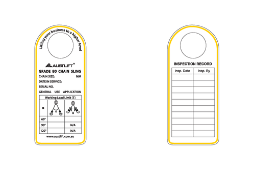 Austlift G80 Multi Leg Chain Sling Tag S/Steel