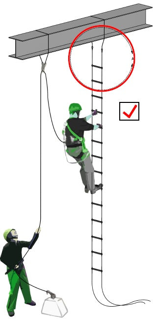 20m Wire Rope Ladder Aluminum Medium Weight