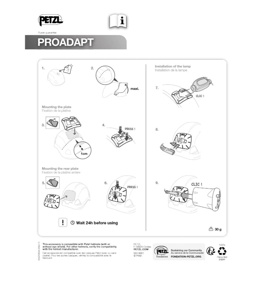 Petzl PRO ADAPT mount for DUO Headlamps (E80004)