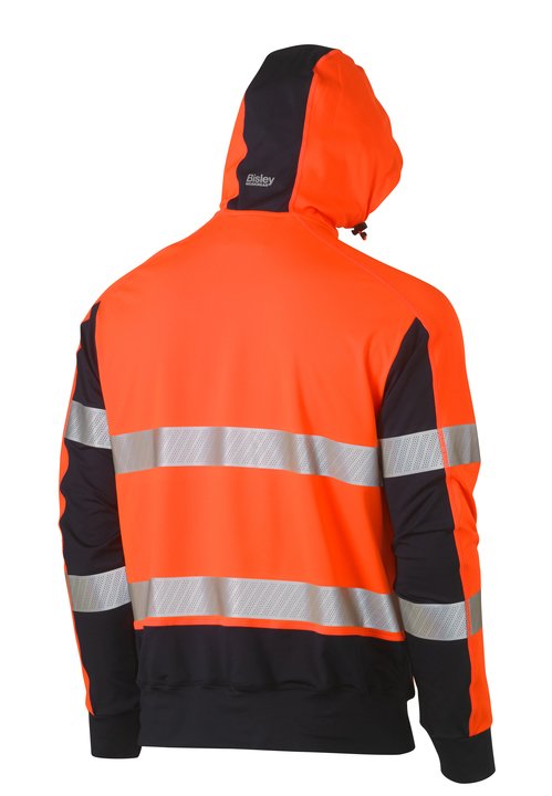 Bisley Taped Two Tone Hi Vis Contrast 4 Way Stretchy Hoodie