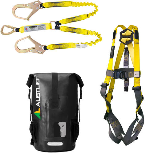 Austlift Scaffolders Kit with Harness Lanyard snap and scaffold hooks