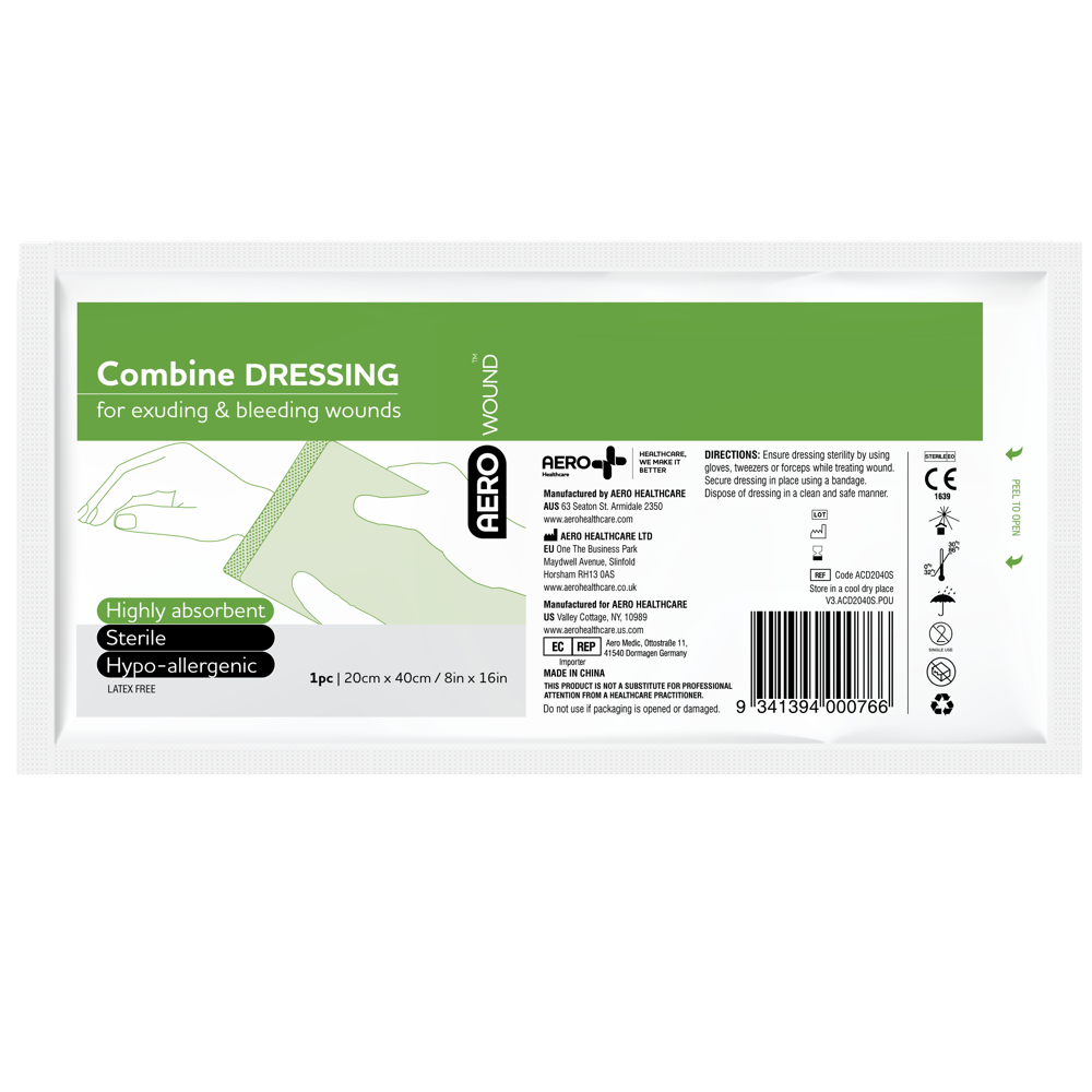 Aero Healthcare AEROWOUND Combine Dressing 20 x 40cm