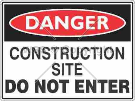 DANGER CONSTRUCTION SITE DO NOT ENTER 450x600mm POLY