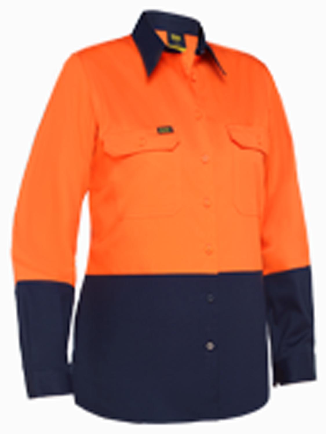 Bisley Women's Cool Lightweight Hi Vis Drill Shirt (BL6895)