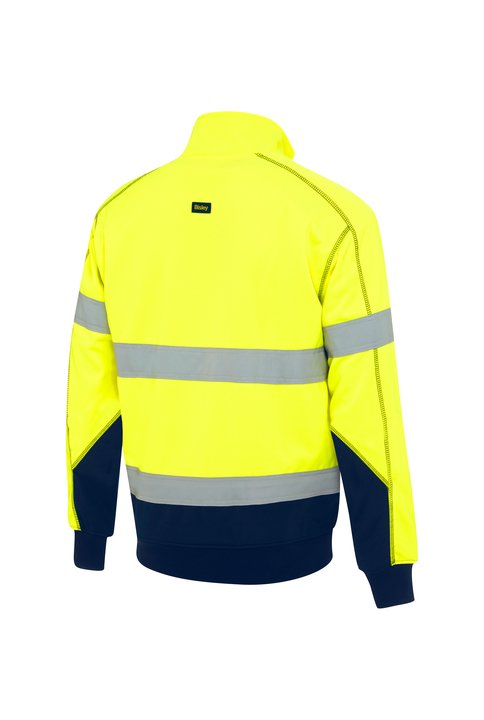 Bisley Taped Hi Vis 1/4 Zip Fleece Pullover with Sherpa Lining