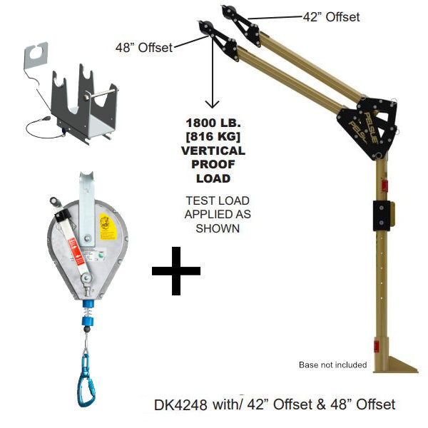 Pelsue Davit arm, mast 1219mm reach- 24m IKAR winch -HRA24