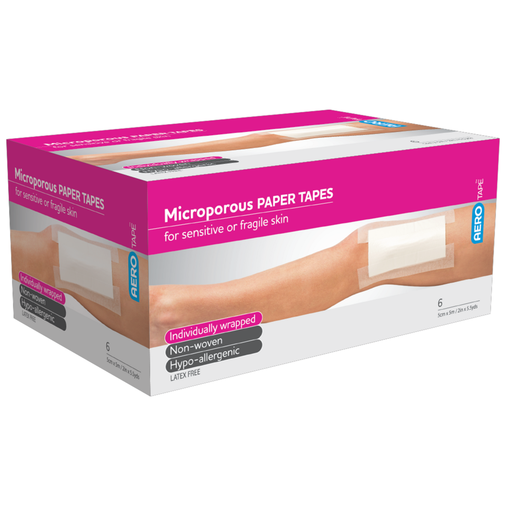 Aero Healthcare AEROTAPE White Microporous Paper Tape 5cm x 5M Box/6