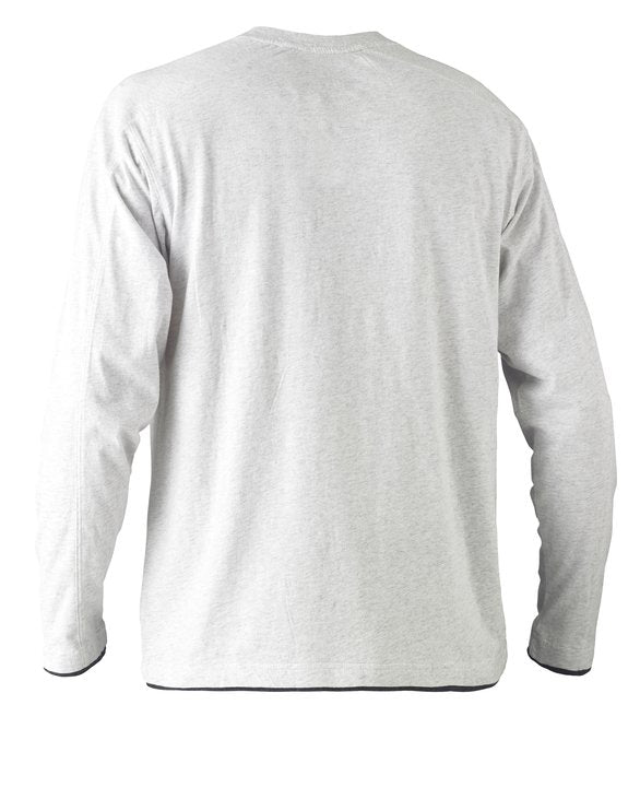 Bisley Flex & Move Cotton Rich Henley Long Sleeve Tee