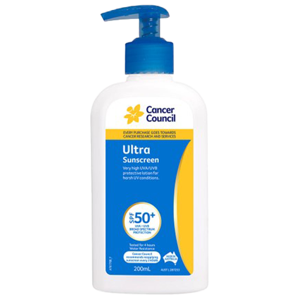 Aero Healthcare CANCER COUNCIL SPF50+ Ultra Sunscreen Pump 200mL