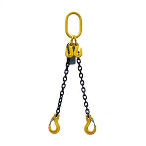 Austlift Grade 80 Chain Sling 6mm 2 leg Effective Length C/W Shortner & Clevis Hook