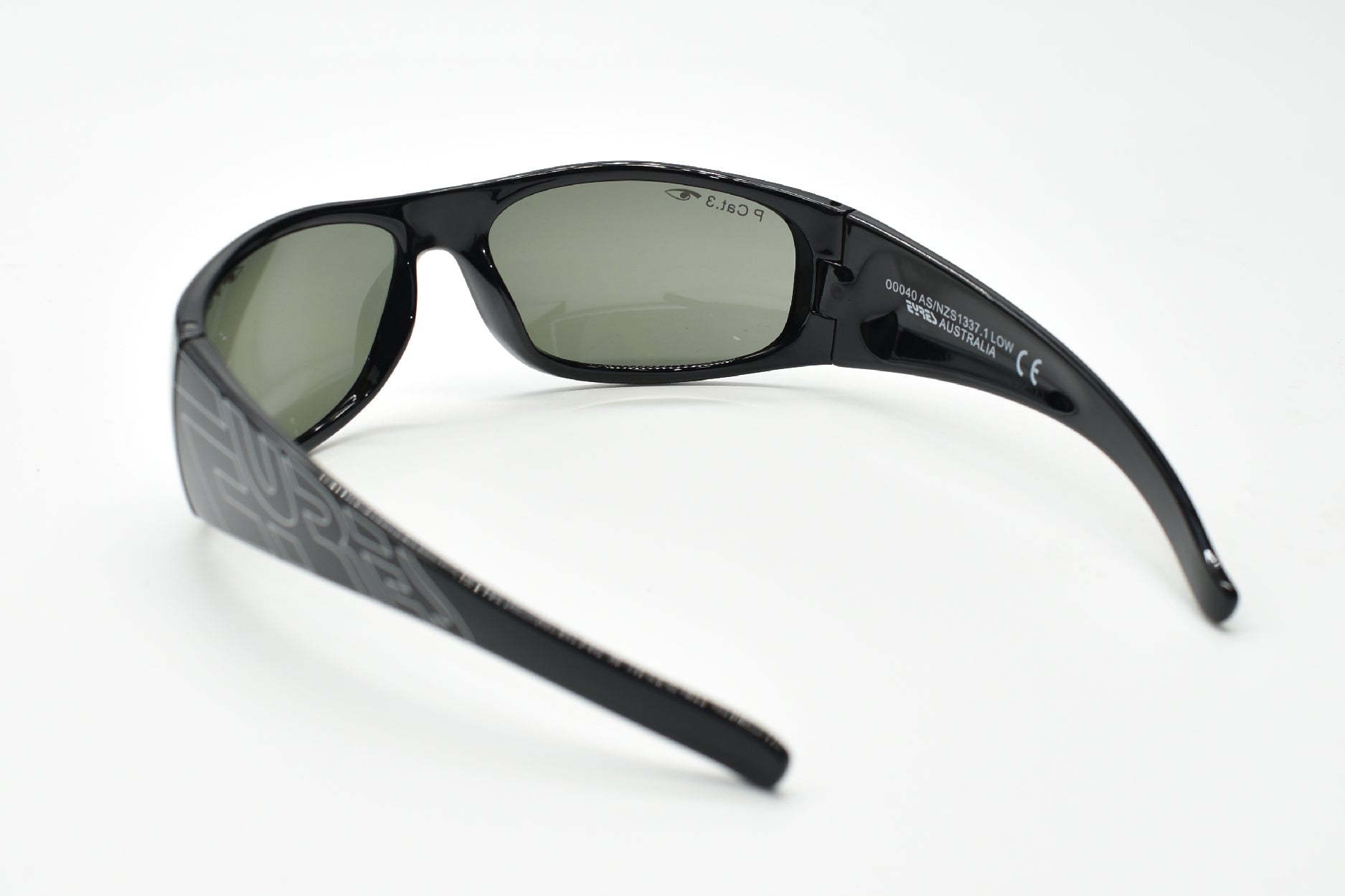 EYRES XCCESS Shiny Black Frame Polarised Grey Lens