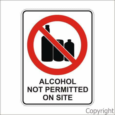 ALCOHOL NOT PERMITTED ON SITE 450x600mm Flute