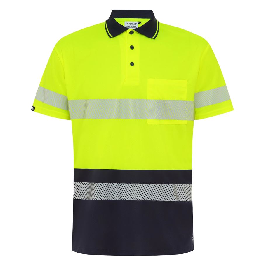 8XL Badger Corex Men's Hivis Yellow(D+N) S/S Polo