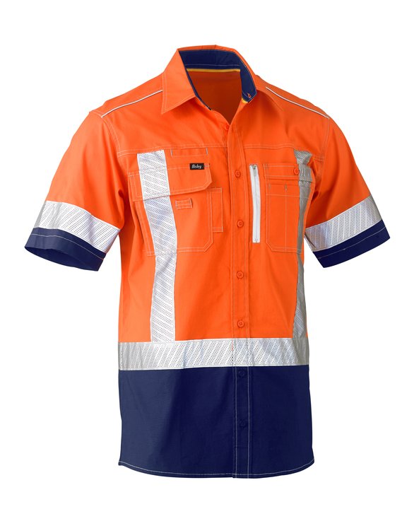 Bisley Flx & Move X Taped Hi Vis Utility Shirt