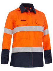 Bisley Apex 185 Women's Taped Hi Vis FR Vented Shirt