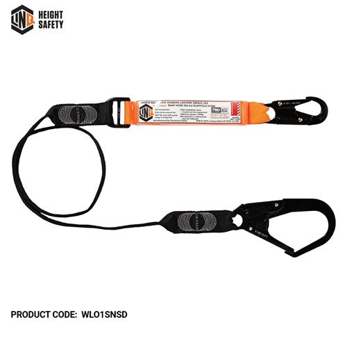 LINQ Elite Single Leg Shock Absorbing Webbing Lanyard