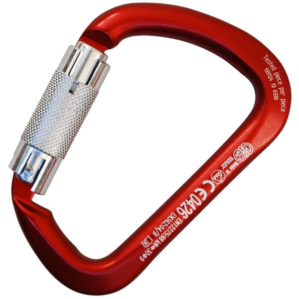 Kong 911 X-Large Aluminium Alloy Auto Block (Triple Action) Carabiner Anodised - Red 30kN