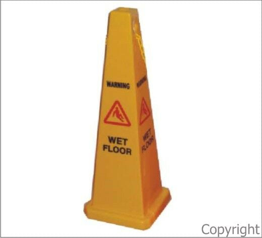 CONE 4 SIDED -WET FLOOR YELLOW 890mm Plastic (CL1)