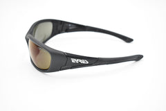 EYRES BERCY Matt & Shiny Black Frame Polarised Blue Mirror Lens