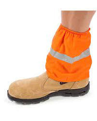 Orange Hi Vis Cotton Boot Covers with R/Tape