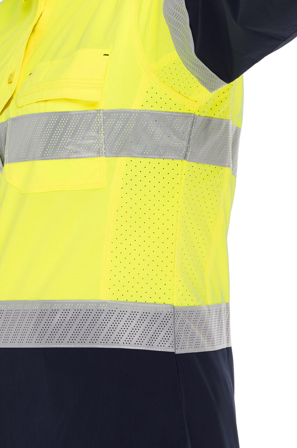 Bisley Women's X Airflow Hi Vis Taped Stretch Ripstop Shirt