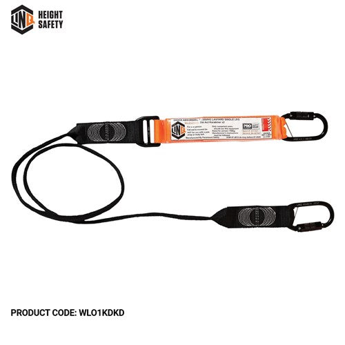 LINQ Elite Single Leg Shock Absorbing Webbing Lanyard