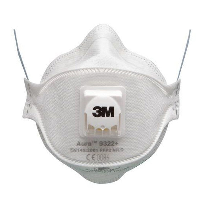 (Box of 10) 3M P2 Aura Flat Fold Particulate Respirator inc valve (9322A+)