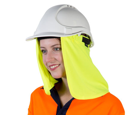 Uveto Hi Vis Yellow Attach-A-Flap Micro Mesh Lightweight Head Cover (AAFYW)