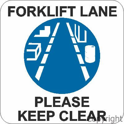 FORKLIFT LANE KEEP CLEAR & PICTO 440mm Self Stick Vinyl Heavy Duty