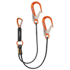 Heightec ELITE Twin Lanyard 1.5m with Tri-Act Karabiner & Scaff Hooks