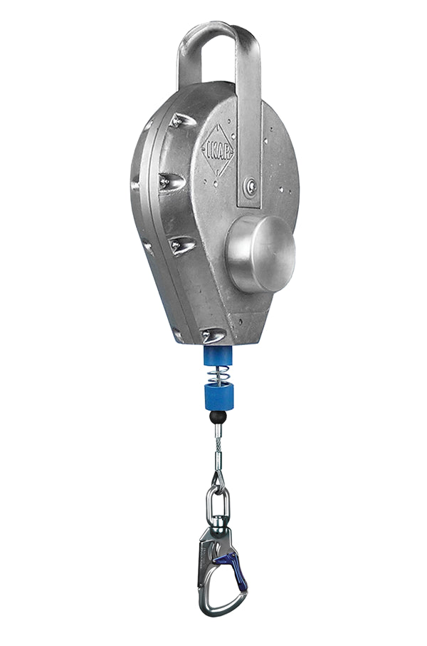 IKAR Fall Arrestor With Auto Controlled Descent And Handle (Aluminium Housing, Steel Cable Lifeline)