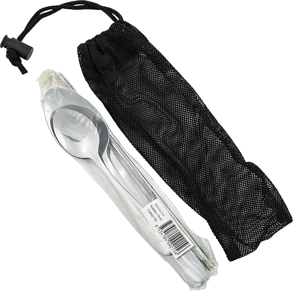 Rugged Xtremes 7Pce Stainless Steel Cutlery Set In Mesh Bag