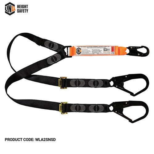 LINQ Elite Double Leg Shock Absorbing 2M Adjustable Lanyard