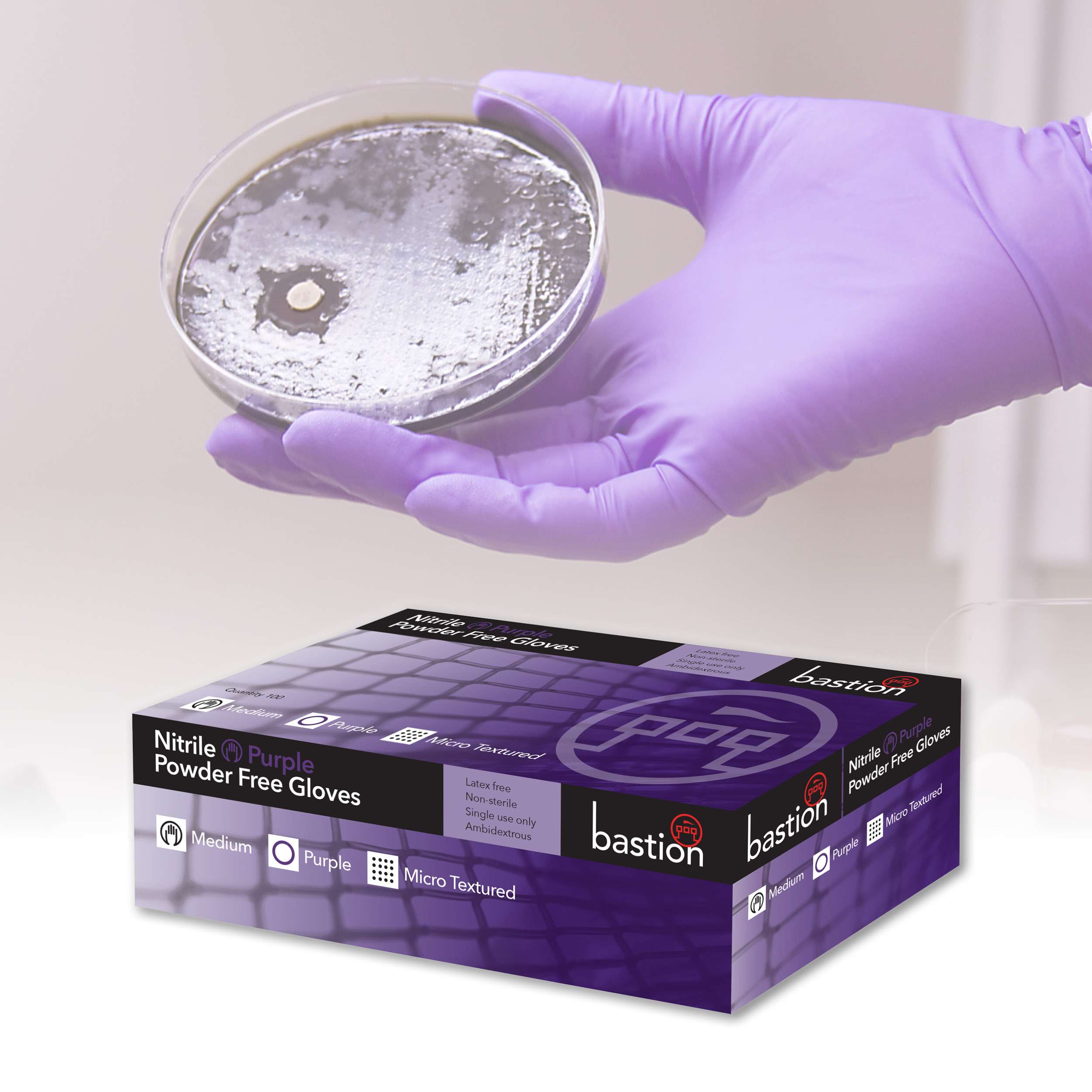Bastion Nitrile  Gloves  -  Powder  Free  -  Micro Textured