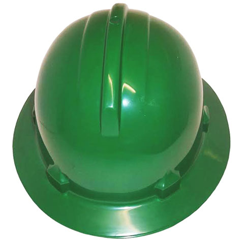 3M HH44 Type 2 Non-Vented Full Brim Safety Helmet Green