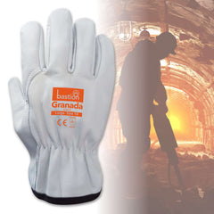 Bastion Granada Cut 5 Premium A Grade Cow Grain Natural Leather Rigger Gloves