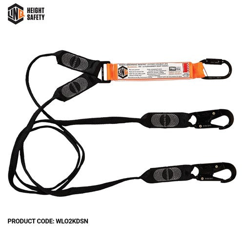 LINQ Elite Double Leg Shock Absorbing Webbing Lanyard