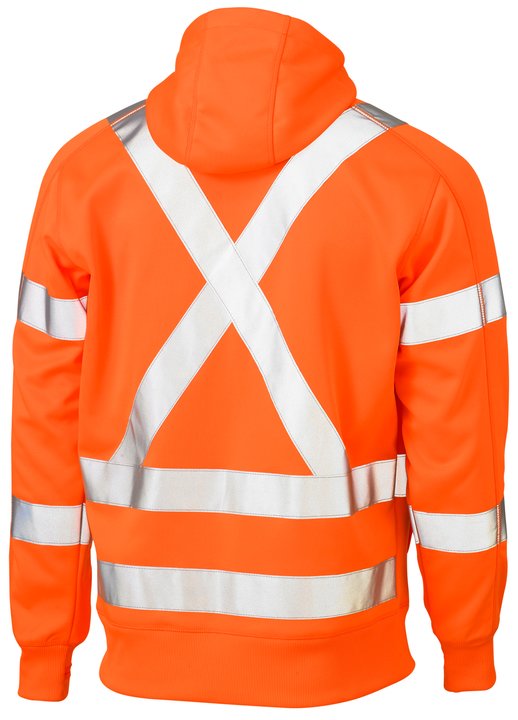 Bisley X Taped Hi Vis Zip Front Fleece Hoodie