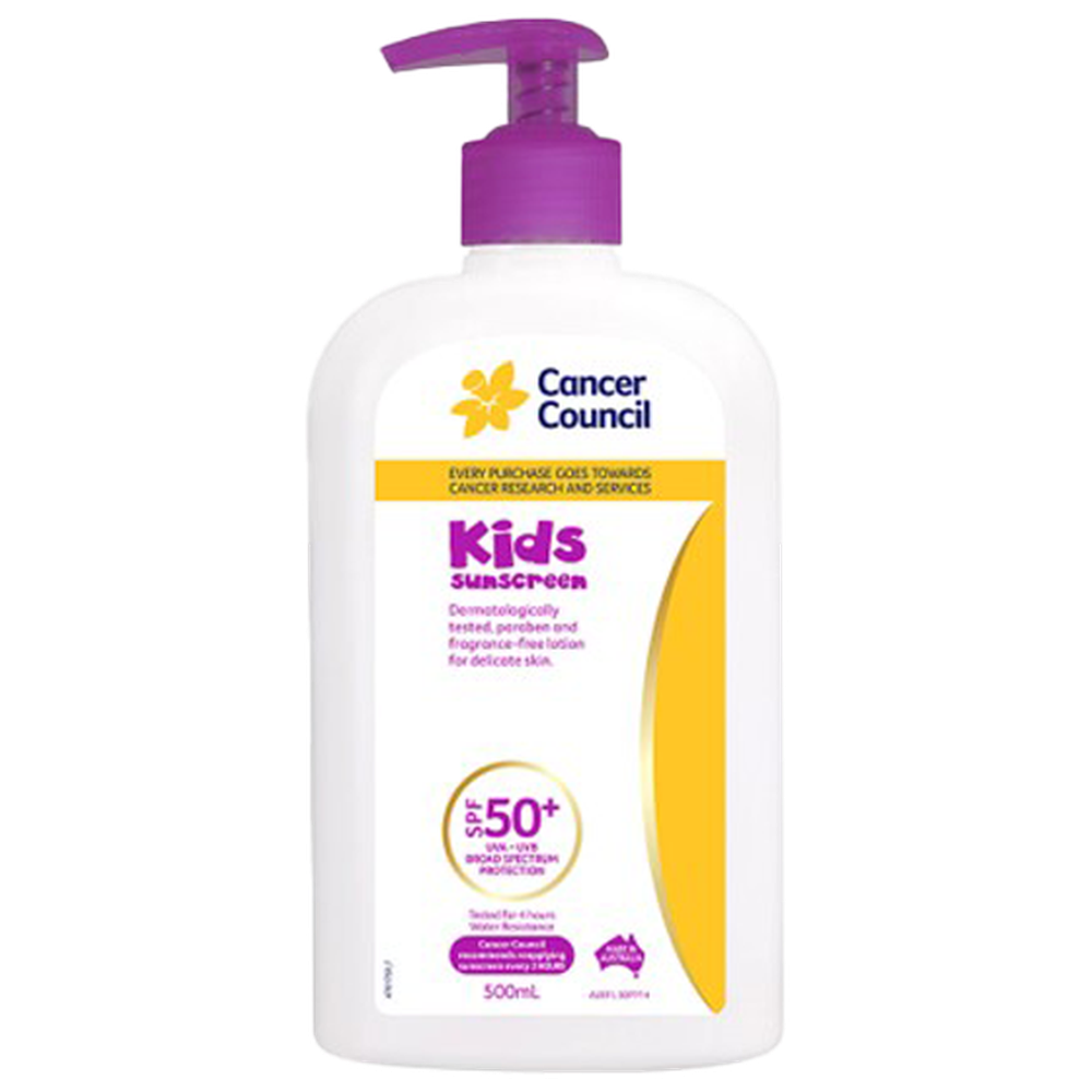 Aero Healthcare CANCER COUNCIL SPF50+ Kids Sunscreen Pump 500mL